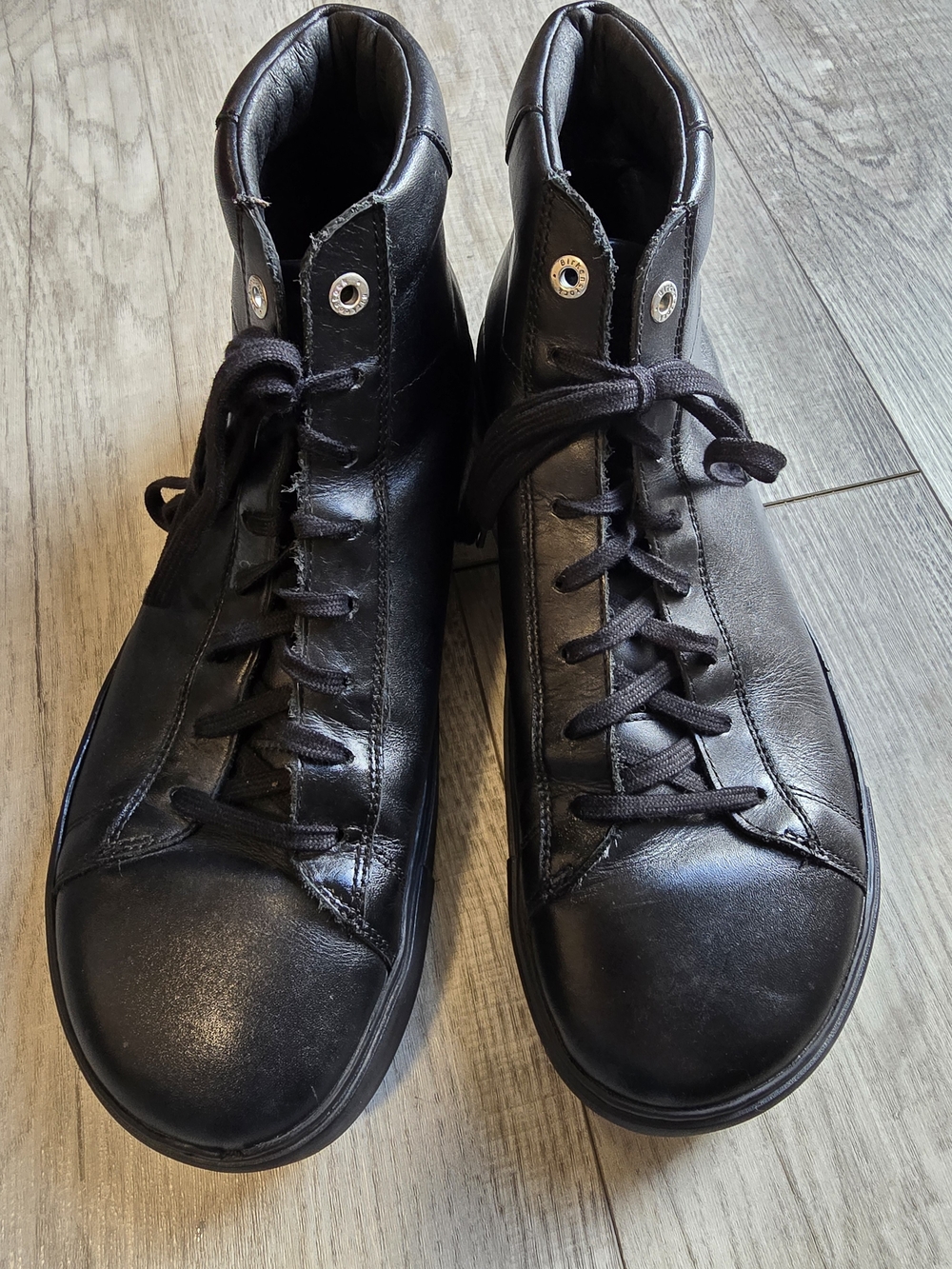 BIRKENSTOCK Bend Black Leather Mid Top Trainers Size 43N